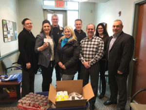 Nutmeg members donating to Rocky Hill Food Pantry